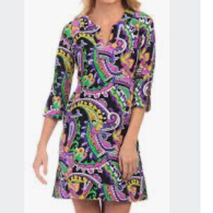 Jude Connally Tunic A-Line Dress Jude Cloth Paisley Easy Care Medium